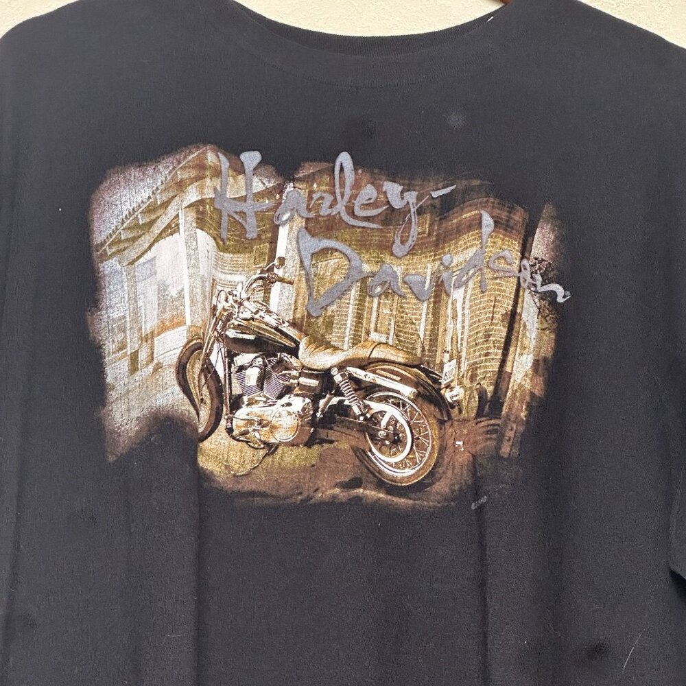 Harley Davidson Men XL Shirt Cancun Playa Del Carmen Tribal Graphic T Black Bike - Picture 5 of 13